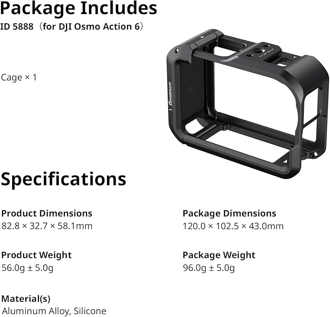 SMALLRIG Action 6 Cage for DJI Osmo Action 6 - Image 8