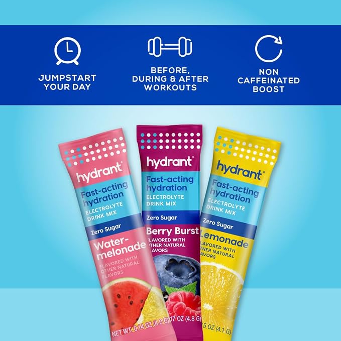 HYDRANT Hydrate Zero Sugar, Individual Hydration Electrolyte Powder Stick - Image 5