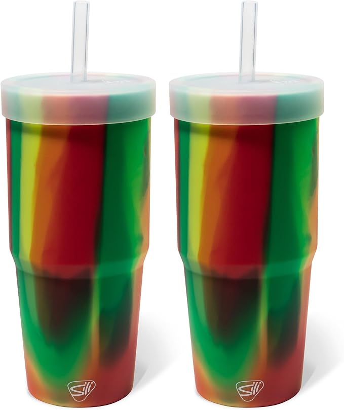Silipint 32oz Silicone Straw Tumbler – BPA-Free, Unbreakable, Dishwasher Safe – by Silipint