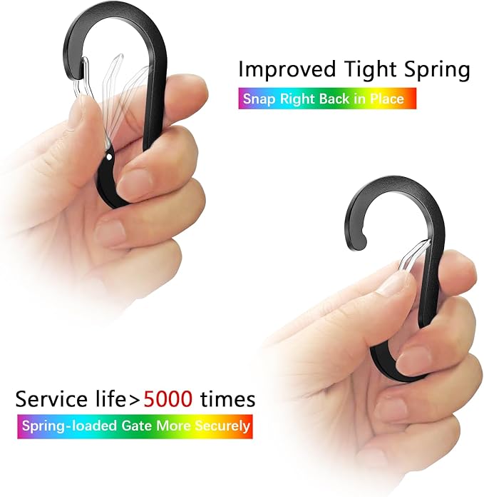 sprookber 2" Small Carabiner Clip, D Ring Caribeener, Spring Snap Hook - Image 3