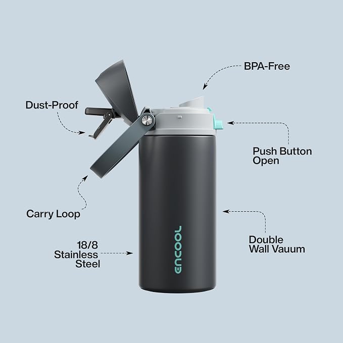 Insulated Water Bottle with Straw - Image 4