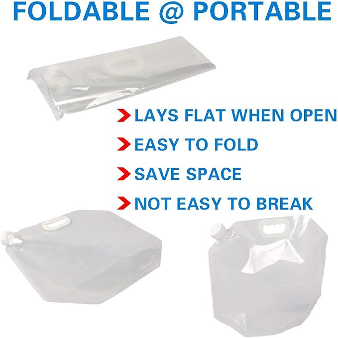 Soddeph Collapsible Water Container Bag, BPA Free Food Grade Clear Plastic - Image 4
