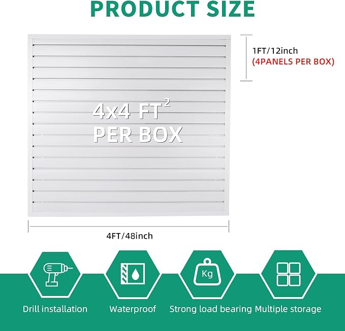 FRAYSCENT Slat Wall Paneling Garage Slat Wall Storage Systems Slatwall Panels - Image 4