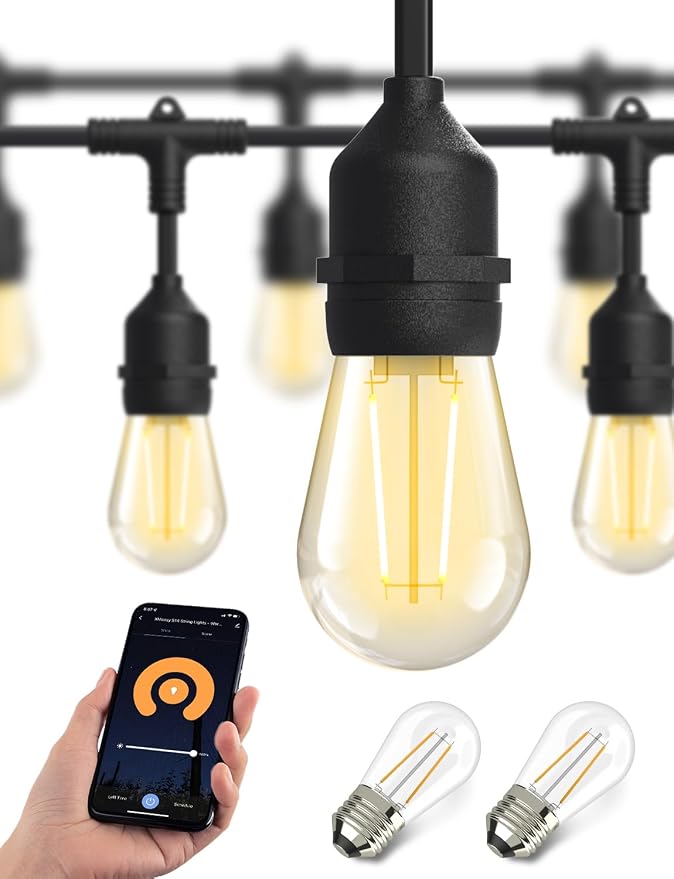 XMCOSY+ Smart Outdoor String Lights, 123Ft LED Patio Lights Waterproof IP65 by XMcosy