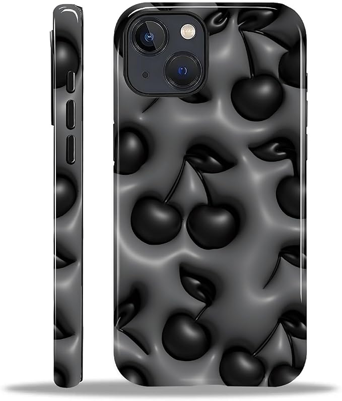 for iPhone 14 Plus Case, HL2 Cute Cool Cherry Black Hybrid 2 Layer Hard Shell by Unknown