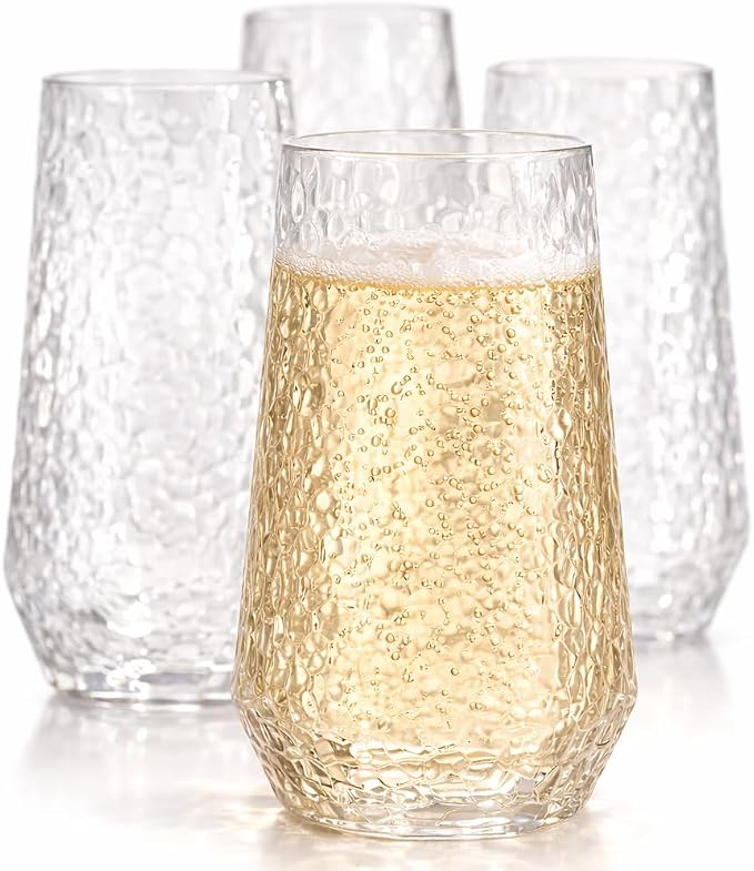 Oojami 48 Pack Plastic Champagne Flutes Disposable Stemless, 24 x 9oz Flutes & - Image 5