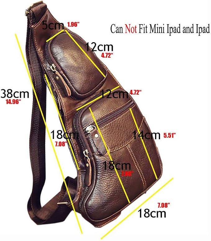 Leather Sling Bag Backpack for Men Women Crossbody Shoulder Chest Day Pack - Image 7