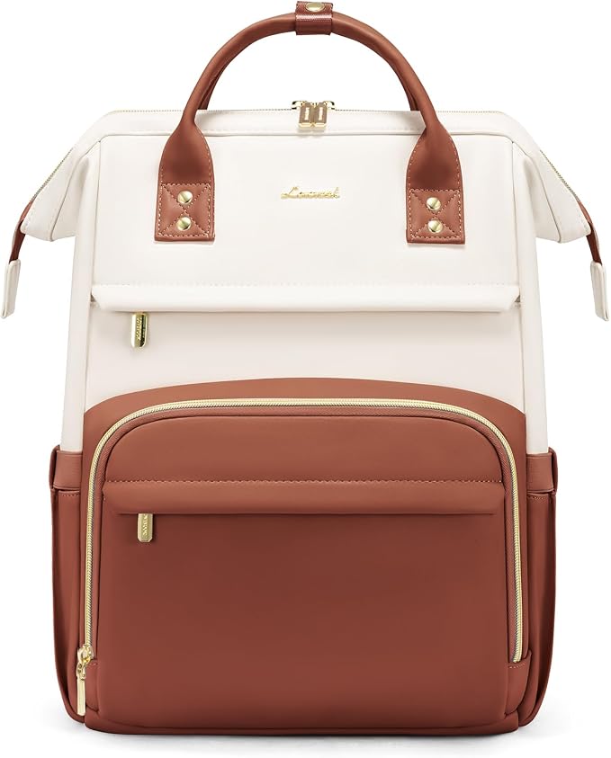 LOVEVOOK Leather Backpack for Women, 17 inch Leather Laptop Backpack Women by LOVEVOOK