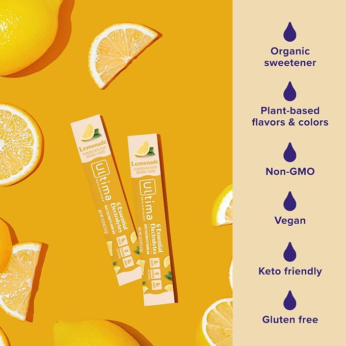 Ultima Replenisher Daily Electrolyte Powder – Lemonade, 20 Stickpacks – Zero - Image 4