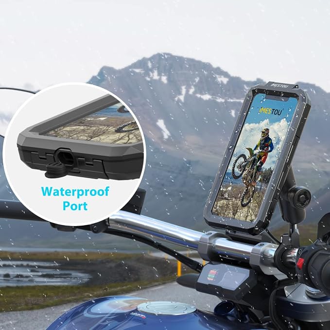 iMESTOU Anti-Theft Waterproof Motorcycle Phone Mount Bike Mobile Holder Double - Image 6