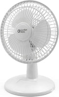 Comfort Zone CZ6D 6" Quiet Portable Indoor 2-Speed Desk Fan by ComfortZone