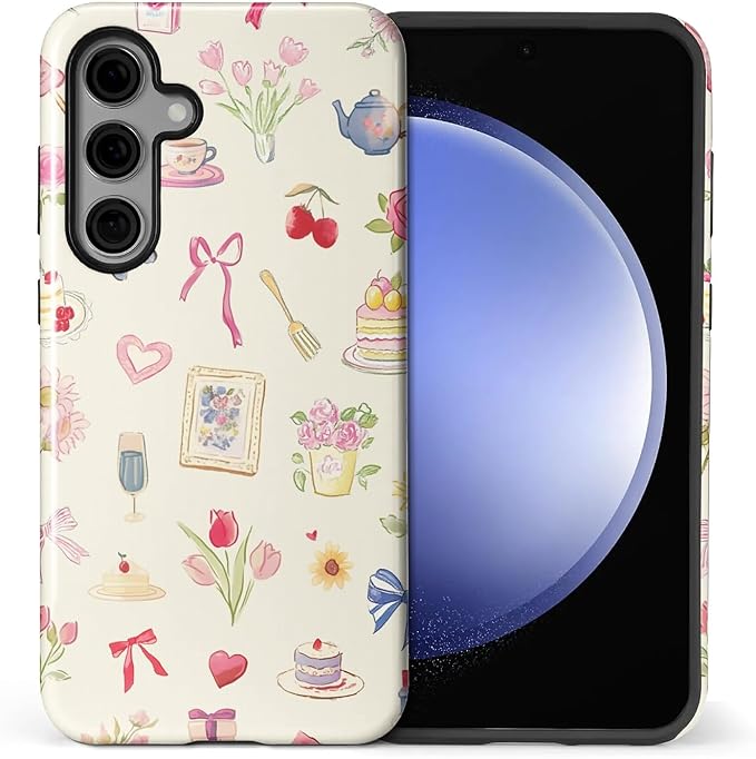 for Samsung Galaxy S25 Plus Case, HL2 Aesthetic Bow Preppy Collage Hybrid 2 by Unknown