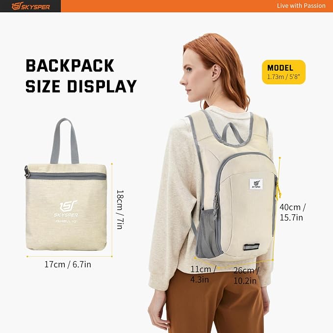 SKYSPER Small Daypack 10L Hiking Backpack Packable Lightweight Travel Day Pack - Image 5