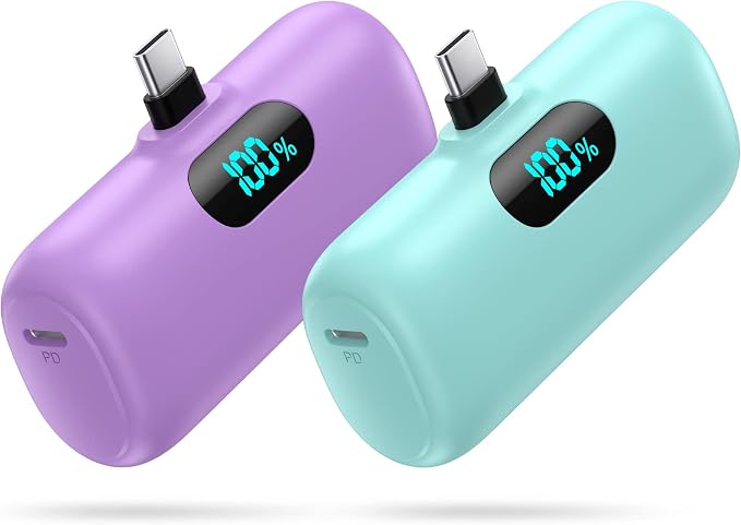 Mini Portable Charger 5000mAh Power Bank, 3A PD USB C Cell Phone Portable Power by Swyop