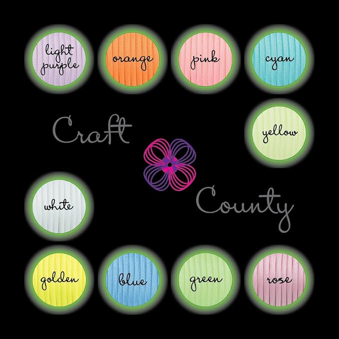 Craft County Glow in The Dark Zesty 21 Strand Luminous 550 Paracord – - Image 9