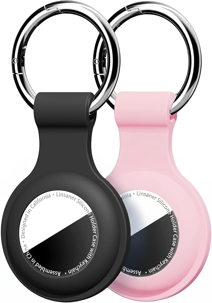 Linsaner Case for AirTag 2nd Gen & 1st Gen, Silicone Holder Keychain Key Ring by Linsaner