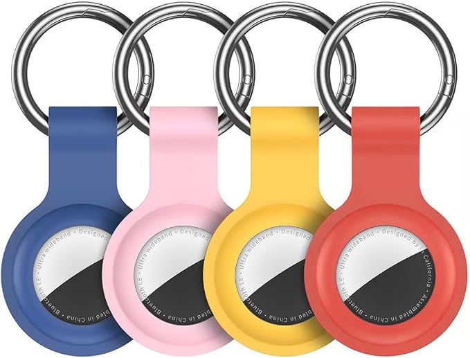 Compatible with AirTag Holder Case Keychain 4 Pack, - Image 9