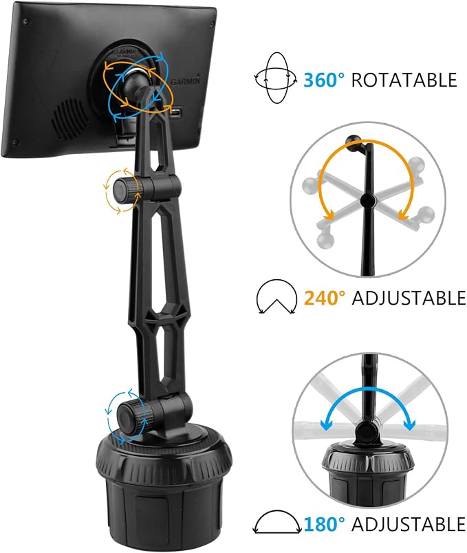 GPS Car Mount Cup Holder with Adjustable Arm - Image 5