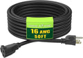 Indoor Outdoor Extension Cord 50 FT, 16/3 SJTW Weatherproof Black Electrical by GREATIDE