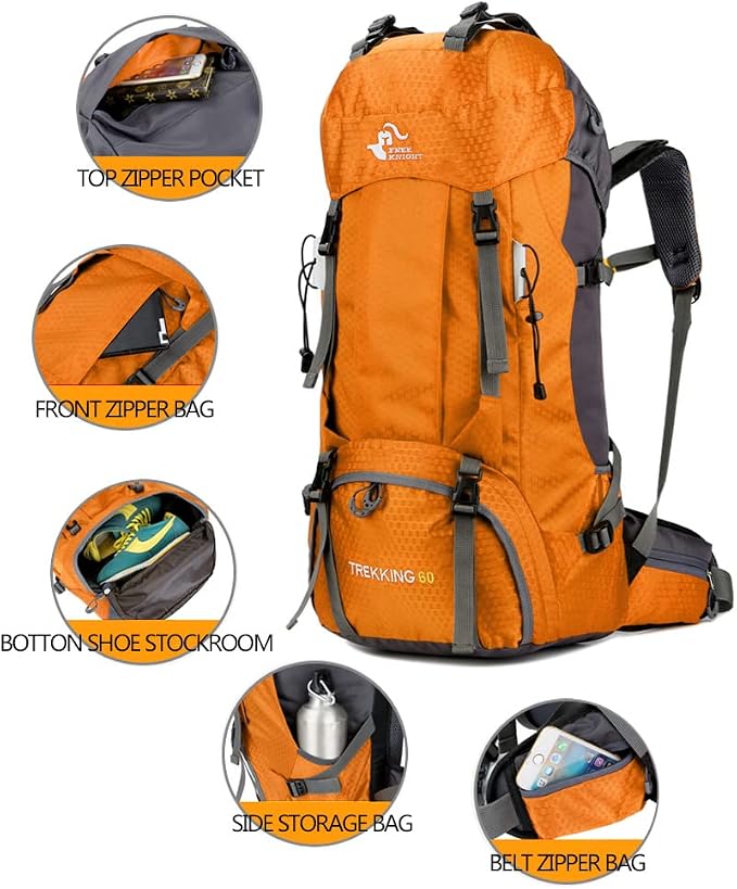 Bseash 60L Waterproof Hiking Camping Backpack - Image 3