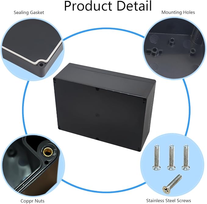 Project Box IP65 Waterproof Junction Box ABS Plastic Black Electrical Boxes DIY - Image 5
