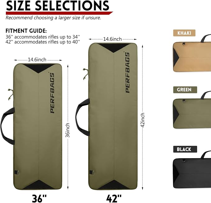Single Rifle Case Bag, Tactical Padded Soft Gun Case w/MOLLE System, Wide - Image 6