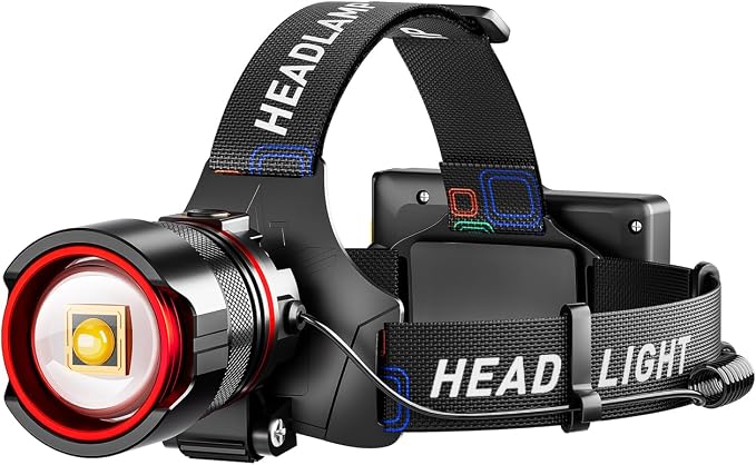 Rechargeable Headlamp 99000 High Lumens, Super Bright LED Head Lamp by LIGHTUPYOURWAY