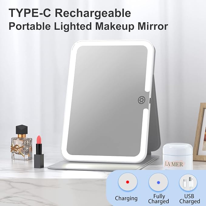 Rechargeable Travel Lighted Makeup Mirror - Image 2