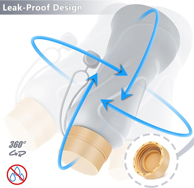 Collapsible Water Bottles, Leak Proof, Reuseable BPA Free Silicone Foldable - Image 4