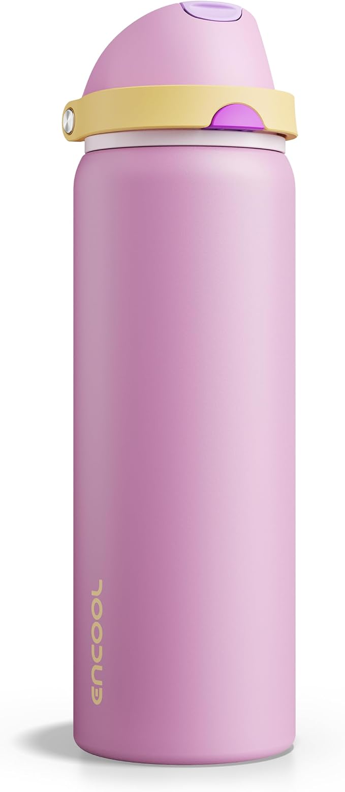 Insulated Water Bottle with Straw by ENCOOL