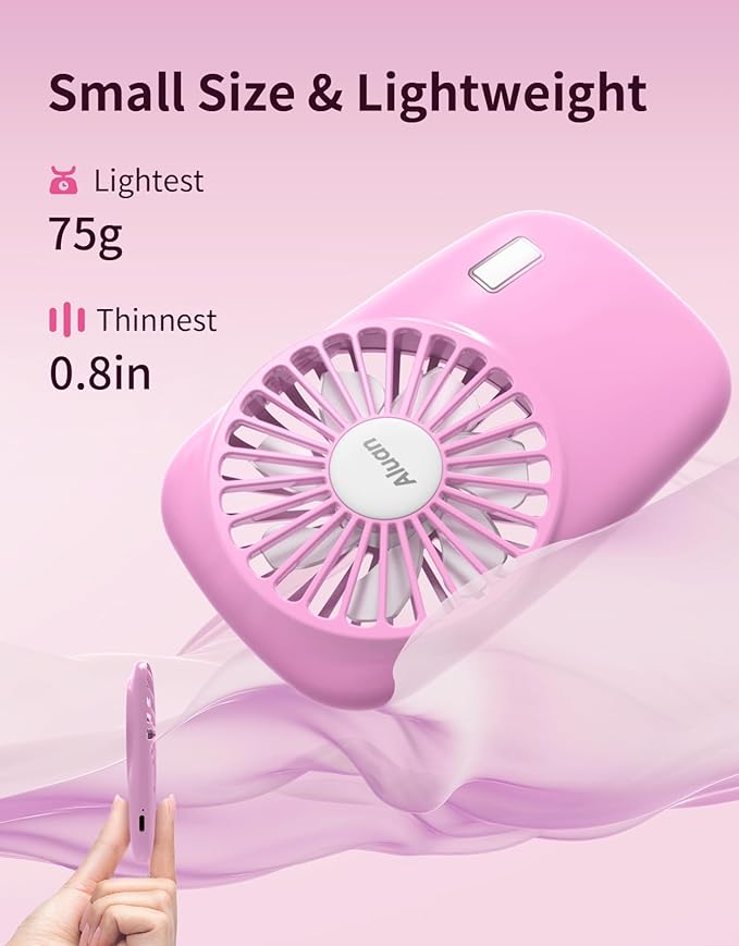 Aluan Handheld Mini Fan Powerful Small Personal Portable Speed Adjustable USB - Image 2