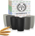 Homienly Glasses Drinking Set 12 OZ Wheat Straw cups- Reusable Drinking Vessel by HOMIENLY