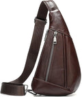 Leather Crossbody Sling Bag for Men Women Single Shoulder Chest Pack Backpack by Hebetag