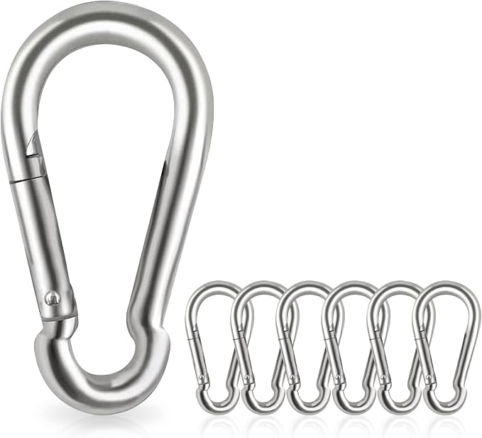 Locking Carabiner Clips, Stainless Steel Spring Snap Hook Locking Carabiner by Acquwistach