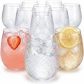 40 count 12 Ounce Cups Origami Ribbed Unbreakable Stemless Plastic Wine by Oojami