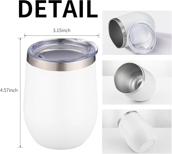 12oz/4 Pack Wine Tumbler Glasses - Image 5