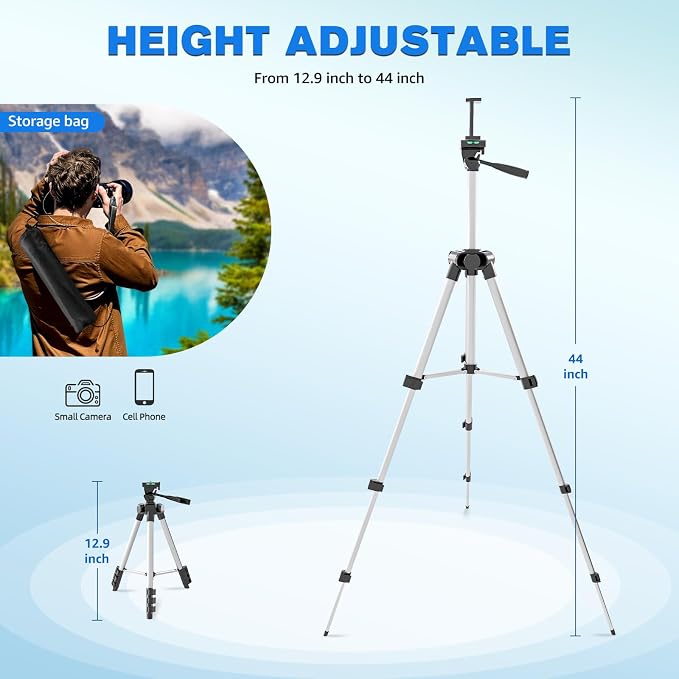 Phone Tripod, Lusweimi 44-inch iPhone Tripod - Image 4