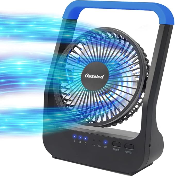 Gazeled Battery Operated Fan, Camping Fan Battery Powered, Super Long Lasting by Gazeled