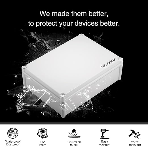 QILIPSU Outdoor Junction Box IP67 Waterproof Project Box ABS Plastic - Image 3