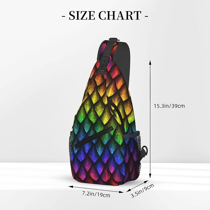 Dragon Scale Sling Bag For Women Men Fashion Animals Skin Backpack Crossbody - Image 3