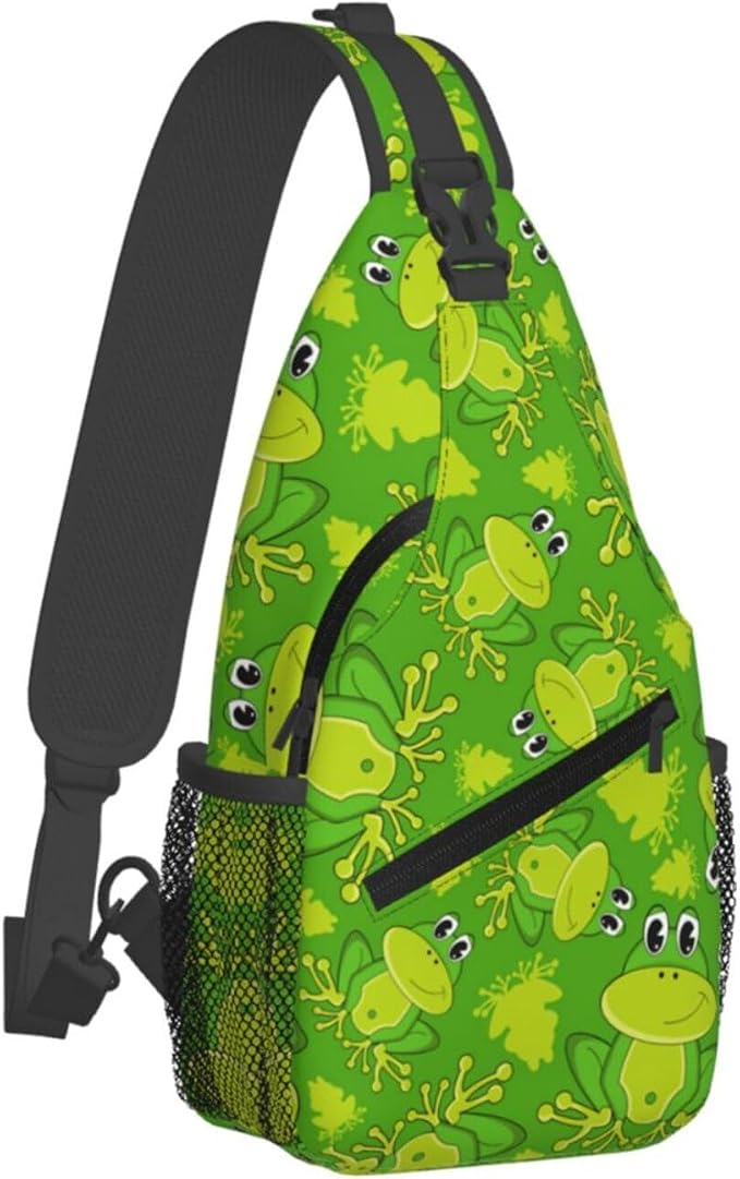 Cute Cartoon Frog Sling Bag For Women Men Funny Frogs Backpack Crossbody - Image 2