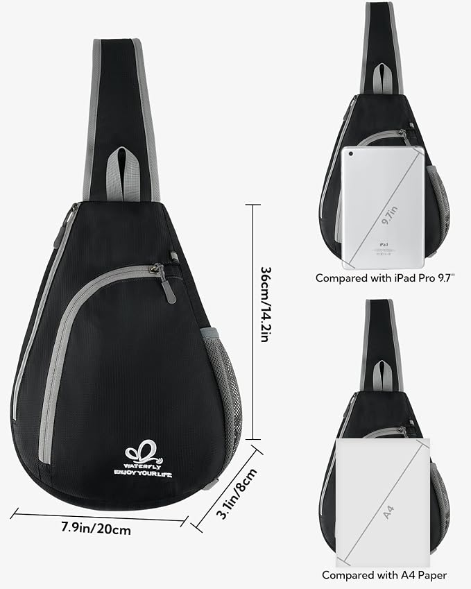WATERFLY Crossbody Sling Bag Small Water Resistant Backpack Lightweight - Image 7