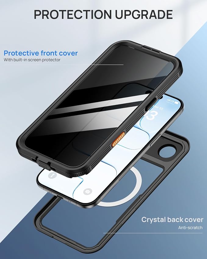 Lanhiem Magnetic for iPhone 17 Air Case, Built-in Privacy Screen Protector - Image 5