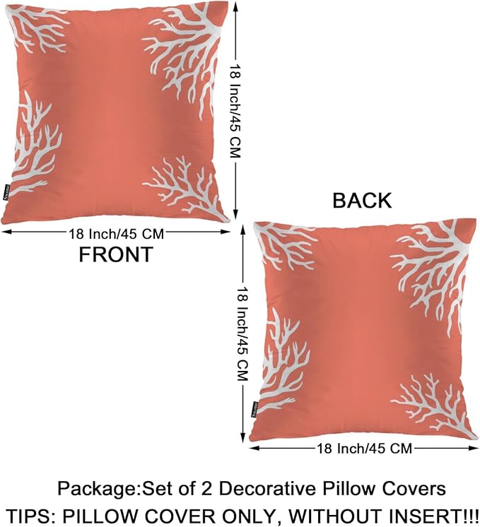 Swono Ocean Coral Farmhouse Throw Pillow Covers, Tropical Sea Coral Reef Nature - Image 6