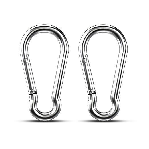 Large Carabiner Clip Hooks, 304 Stainless Steel Spring Snap Hook Fits Camping by KINLINK