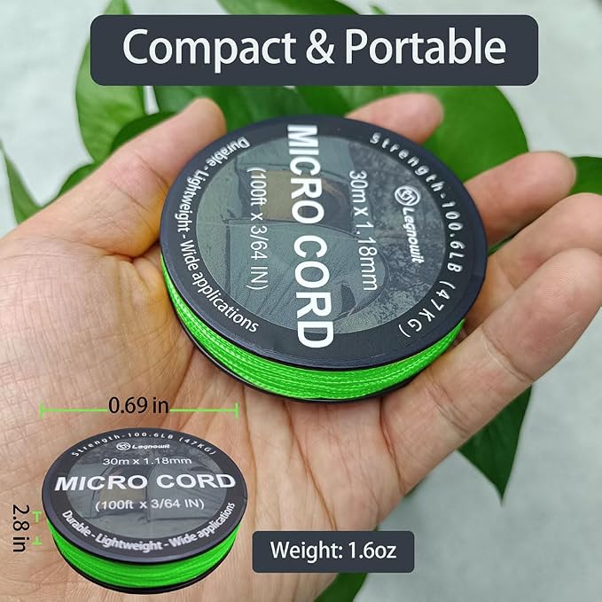 Micro Paracord, 1.18mm x 100ft Thin Mini Utility Braided Small Paracord - Image 3