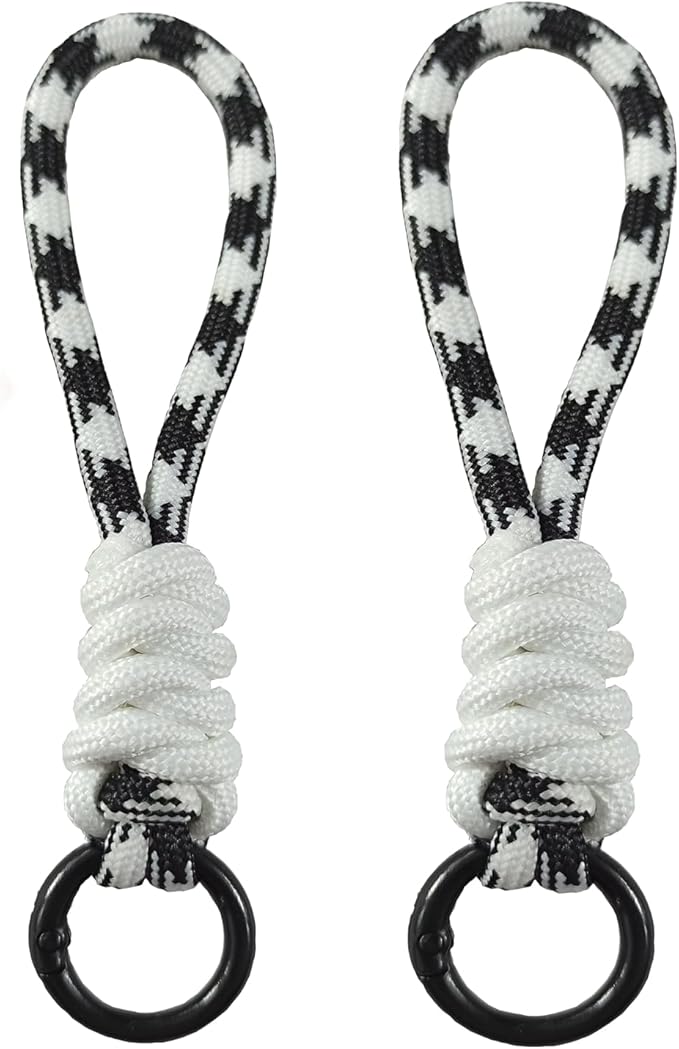 Colorful Braided Paracord Keychain, 12cm Length, Decorative Woven Rope Strap by FFILL