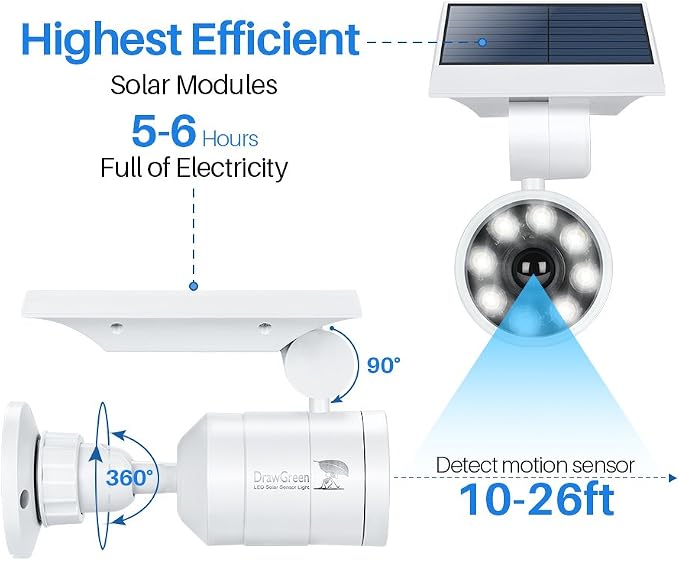 Solar Motion Sensor Light Outdoor of 2, Motion Sensor Solar Lights Aluminum - Image 5