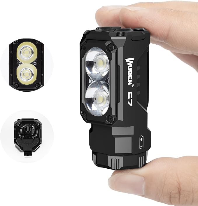 WUBEN E7 EDC Flashlight, 1800 Rechargeable Lumens Mini Flashlight, Super Bright by WUBEN