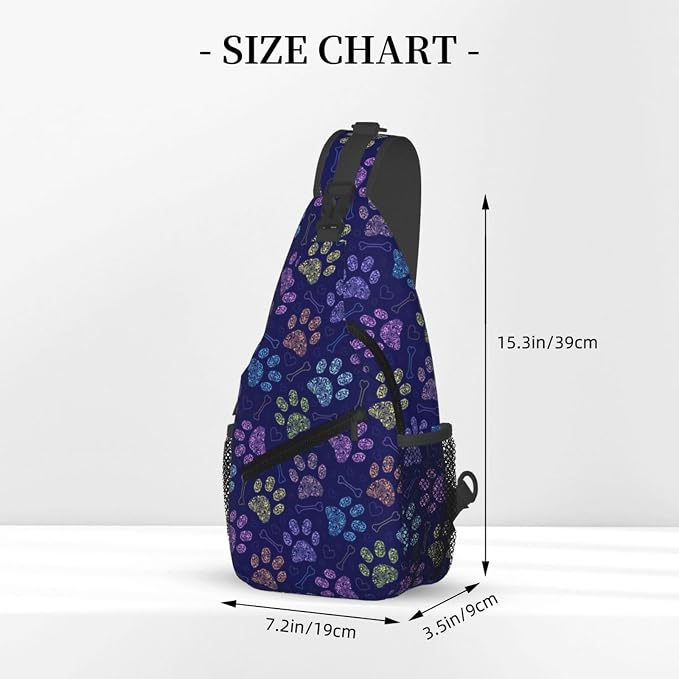 Dog Paw Sling Bag For Women Men Cute Footprint Backpack Crossbody Shoulder Bag - Image 3